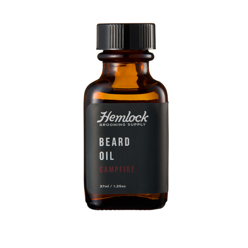 Hemlock Campfire Beard Oil, nourishing beard and skin oil with a warm smoky campfire scent