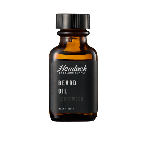 Hemlock Cedarwood Beard Oil, nourishing beard and skin oil with a fresh woodsy cedarwood scent