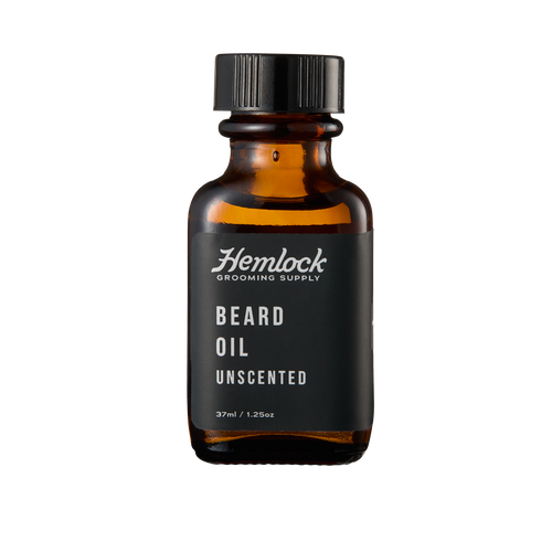 Hemlock Unscented Beard Oil, fragrance-free nourishing beard and skin oil for sensitive skin