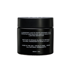 Hemlock hair clay 2 oz styling jar, back label with product details and size 60ml / 2oz