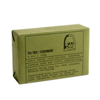 Hemlock tea tree cedarwood soap box, angled front view with skull icon label and 4.8 oz size.
